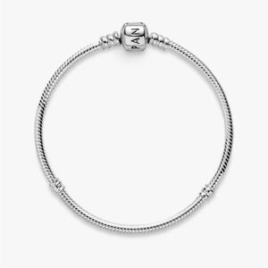 Pandora Moments Barrel Clasp Snake Chain Bracelet; Sterling silver; 7.5